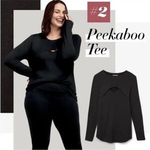 CAbi Black Peekaboo Long Sleeve Tee